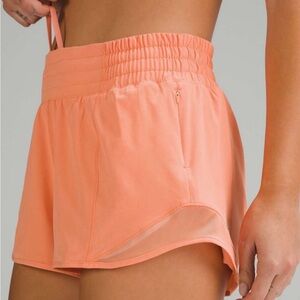 Lululemon Hotty Hot High-Rise Lined Short 2.5" Sunny Coral